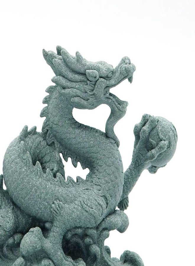 livelyfish Sandstone Chinese Dragon Statues, Aquarium Fish Tank Decorations Asian Garden Home Office Tabletop Small Accessories Decor for Wealth Success Lucky,A - Image 4
